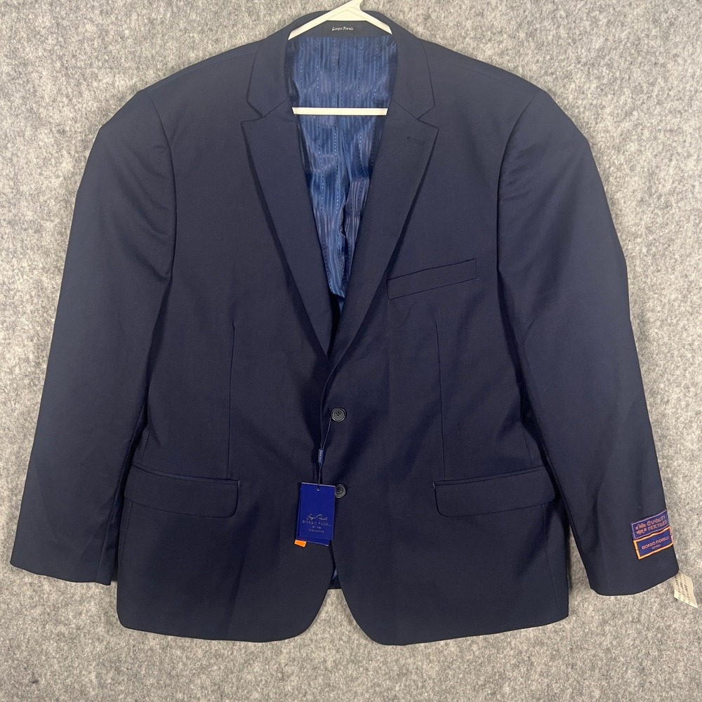 Giorgio Fiorelli Men's Navy Blue 2 Button Blazer Jacket 50R G47815 Super Fine